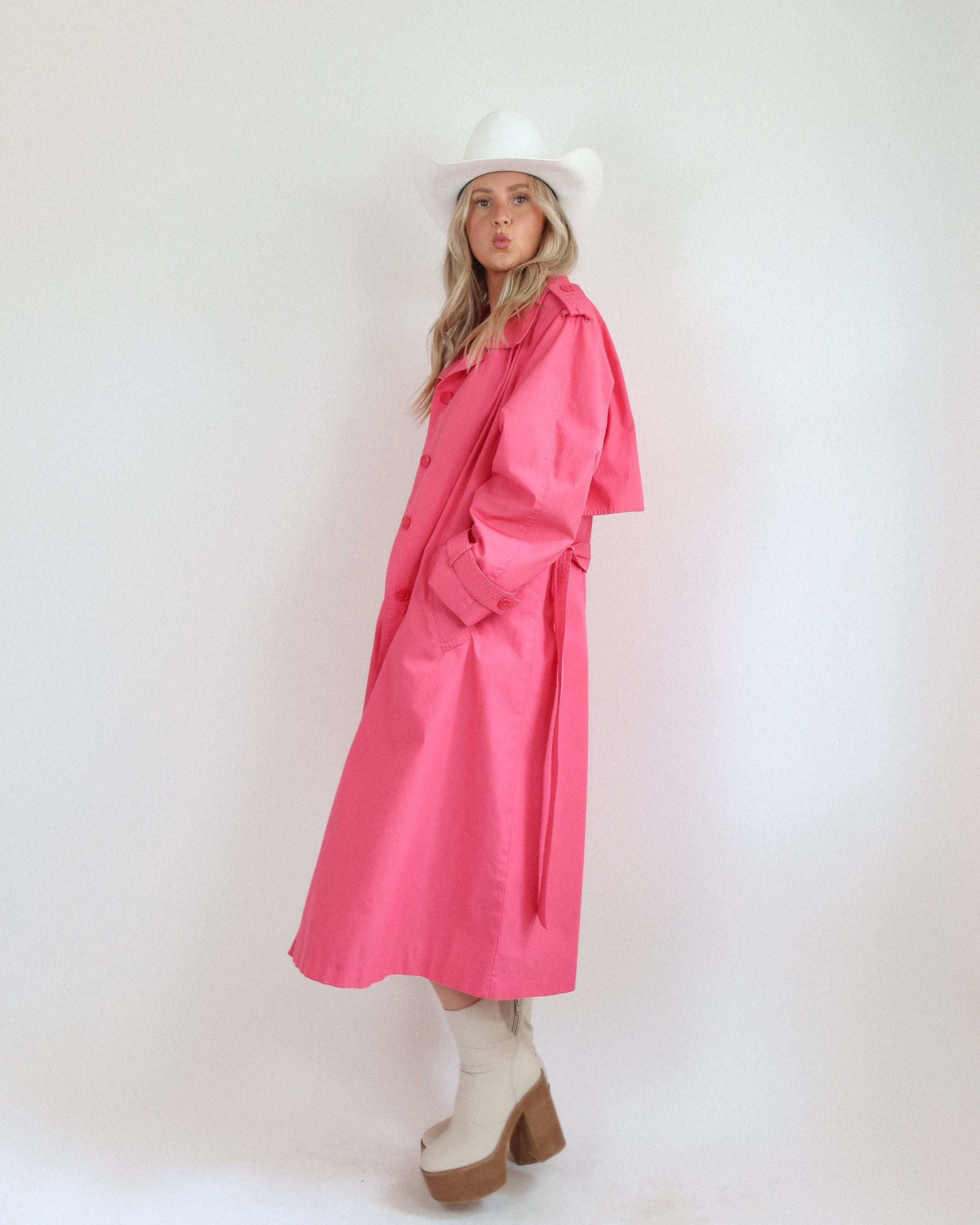 Vintage 80's Pink Trench