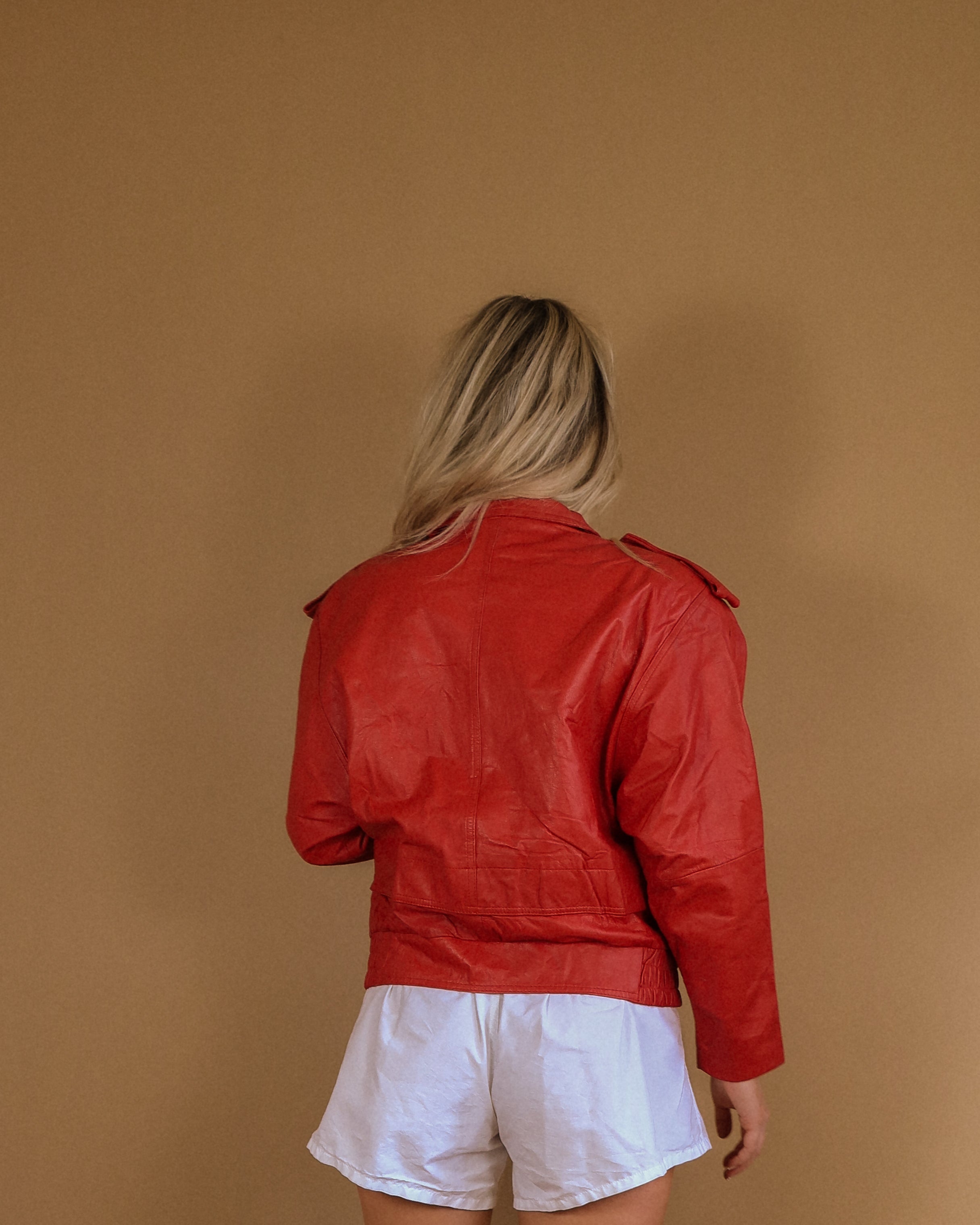 Vintage 80's Red Leather Jacket