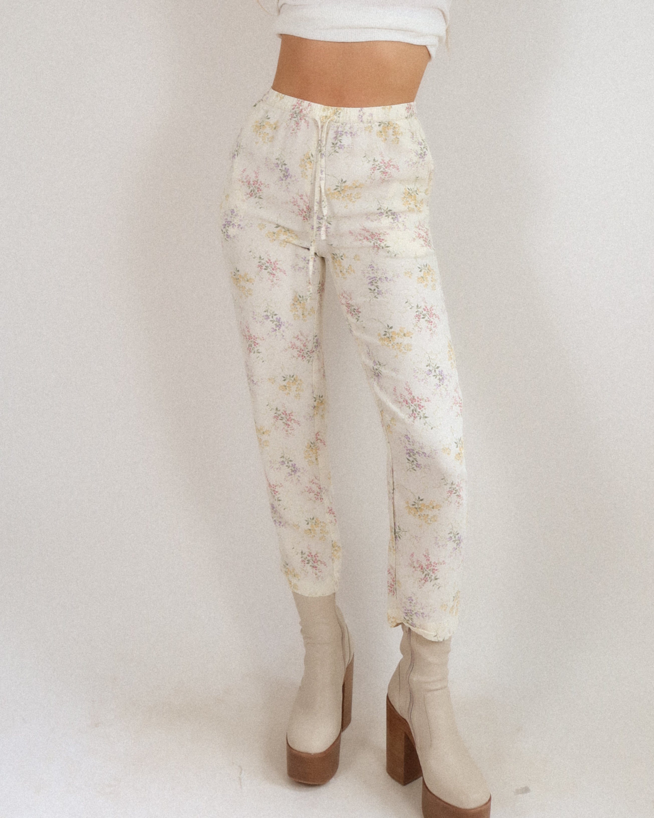 90's Floral Silky Pants