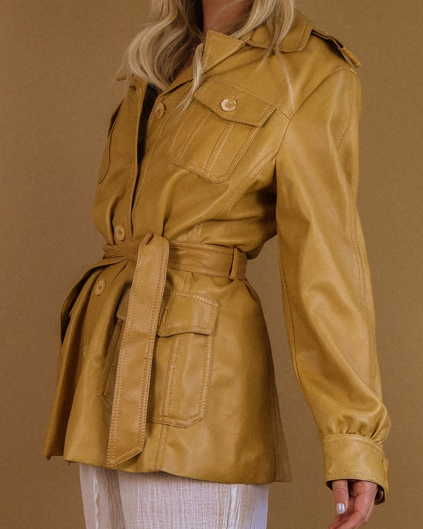 70's Faux Leather Honey Jacket