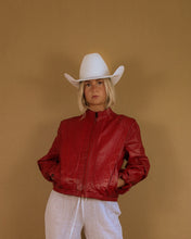 Load image into Gallery viewer, Vintage Red Leather Jacket
