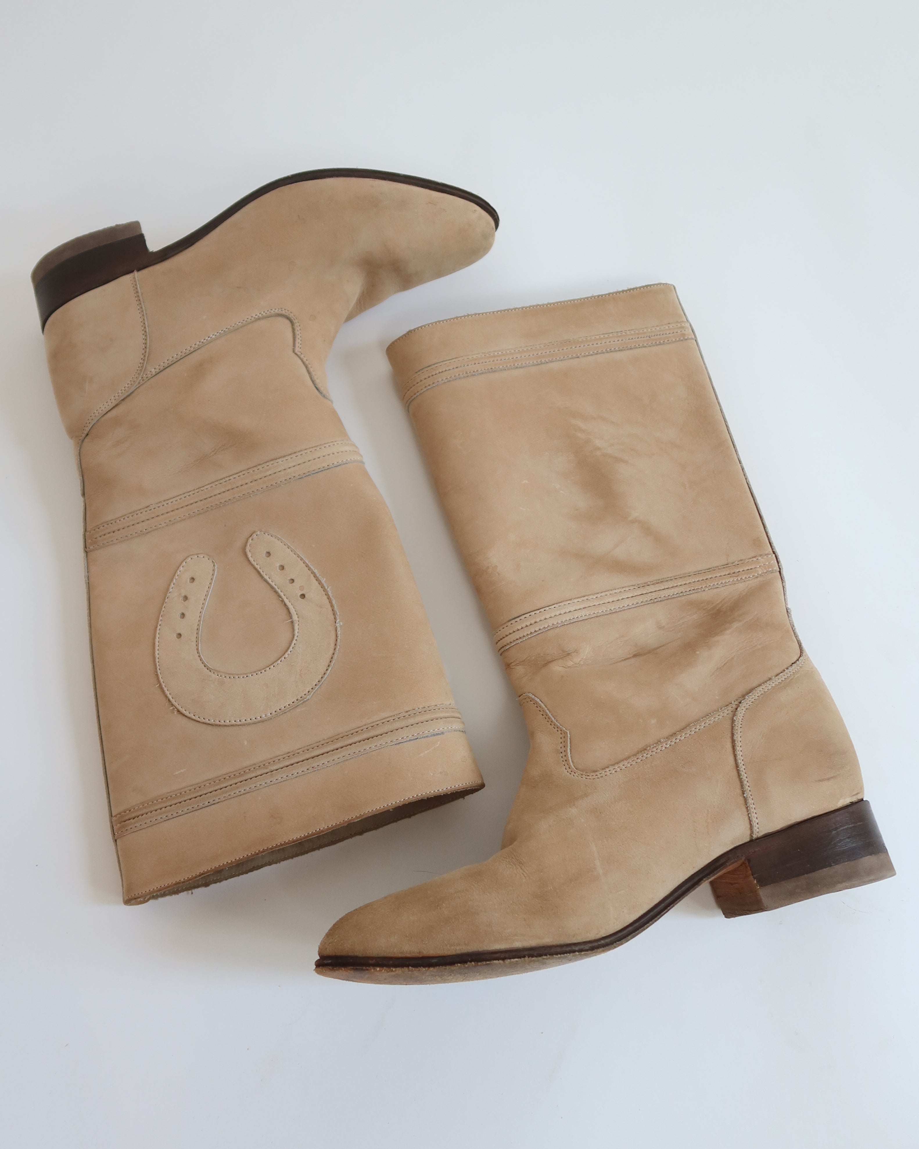 Vintage Leather Horseshoe Boots