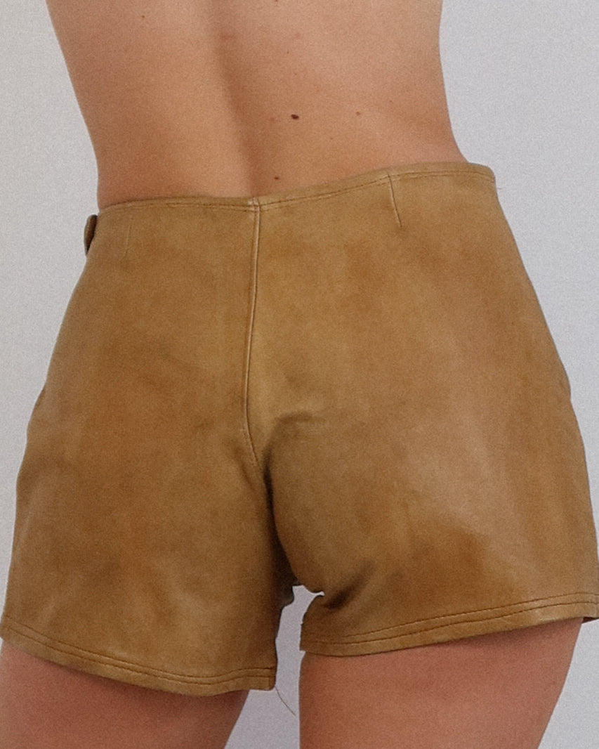 Vintage Leather Mini Shorts