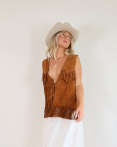 Vintage Leather Fringe Vest