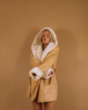 Load image into Gallery viewer, Vintage Leather Hooded Coat
