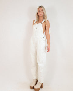 Vintage Ribbed White Overalls
