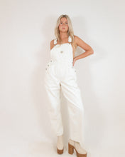 Load image into Gallery viewer, Vintage Ribbed White Overalls