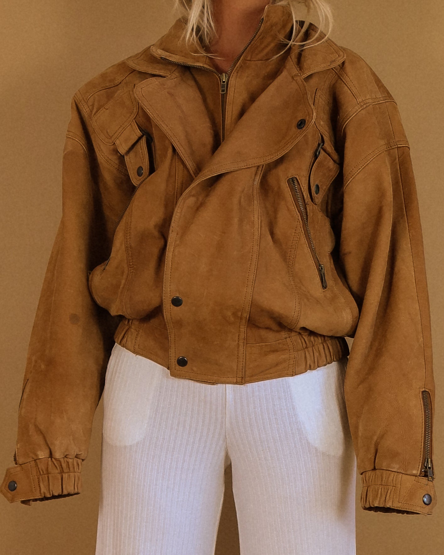 Vintage Gorgeous Carmel Leather Jacket