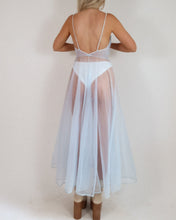 Load image into Gallery viewer, Vintage Sheer Baby Blue Lace Slip