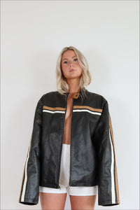 Vintage Y2K Faux Leather Moto Jacket