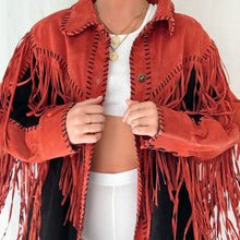 Load image into Gallery viewer, Leather Fringe Button Up