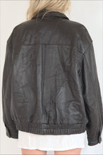 Load image into Gallery viewer, Vintage 90&#39;s Chocolate Leather Bomber