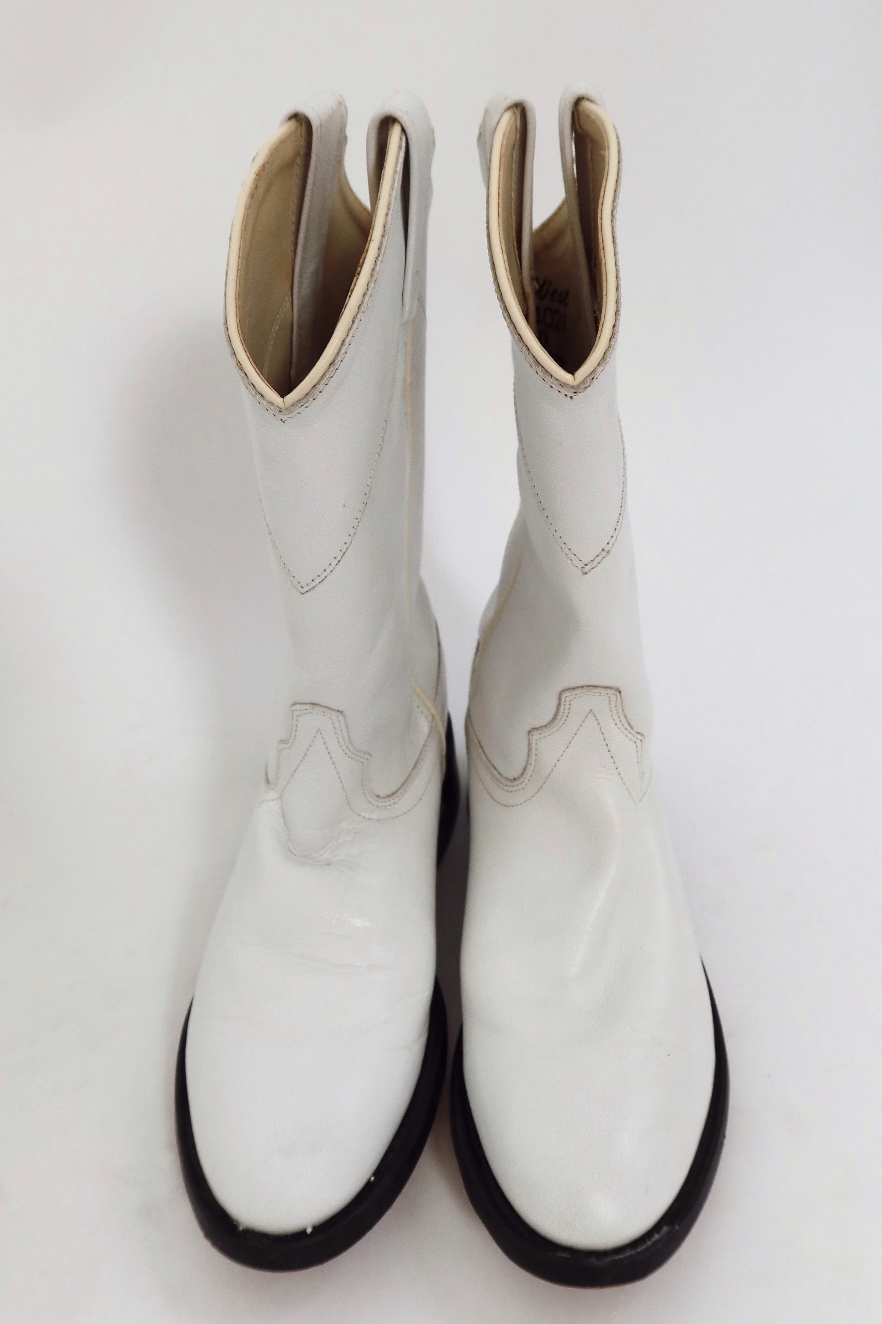 White Leather Cowboy Boots