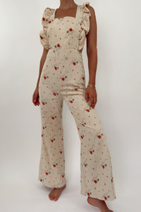 Favorite 70’s Floral Cord Overalls (S-M)