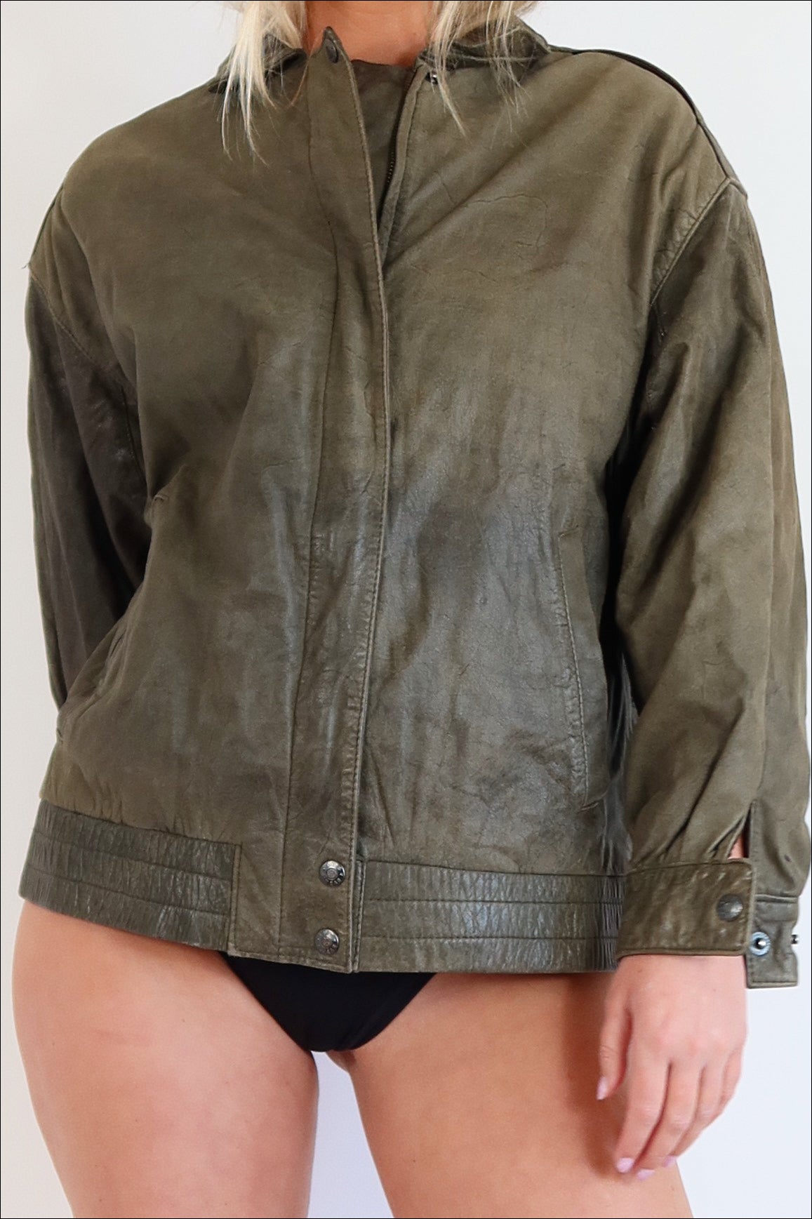 Vintage Olive Leather Jacket