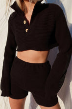 Load image into Gallery viewer, black henley sweater set (S)