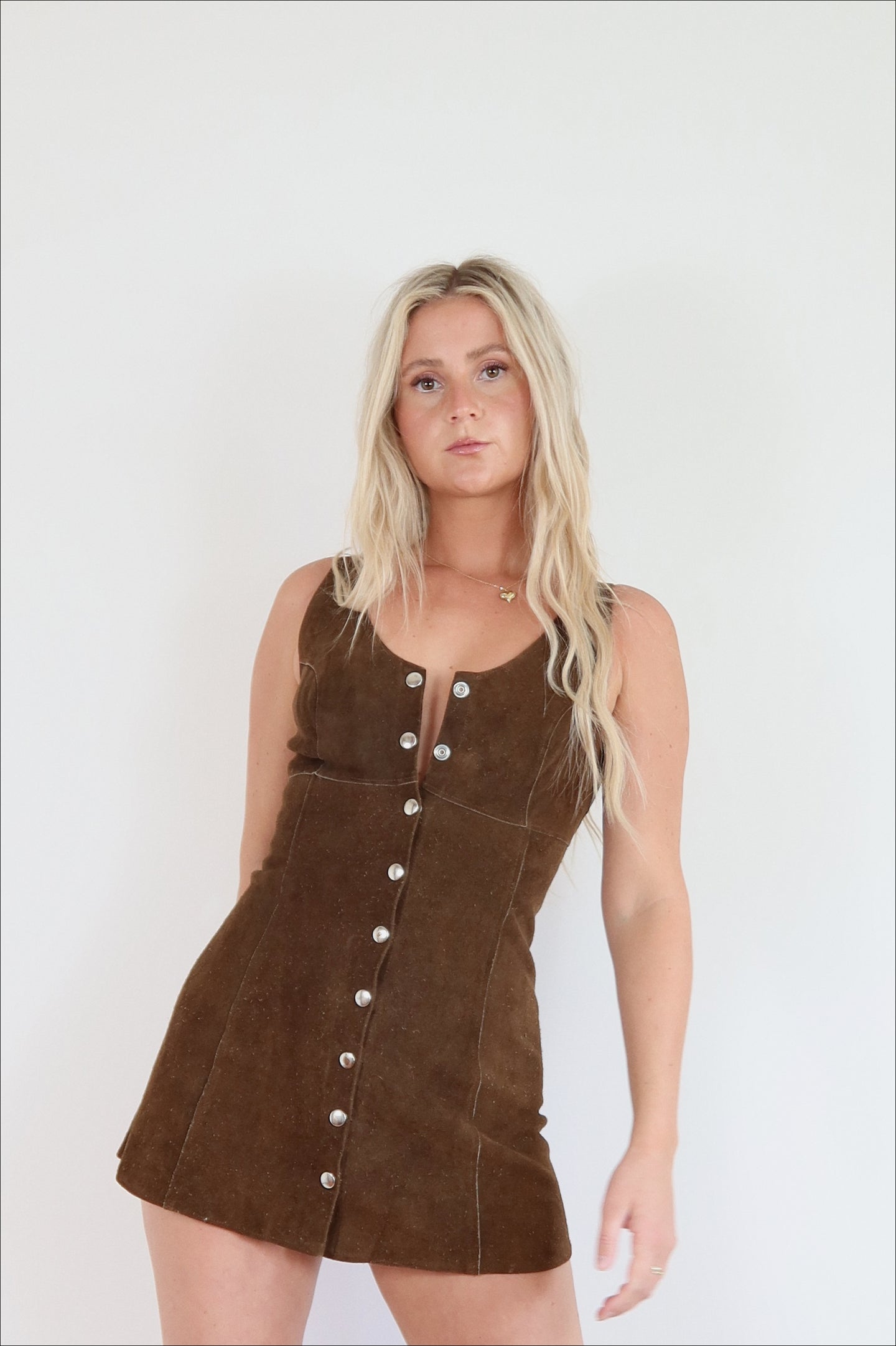 70's Leather Mini Dress