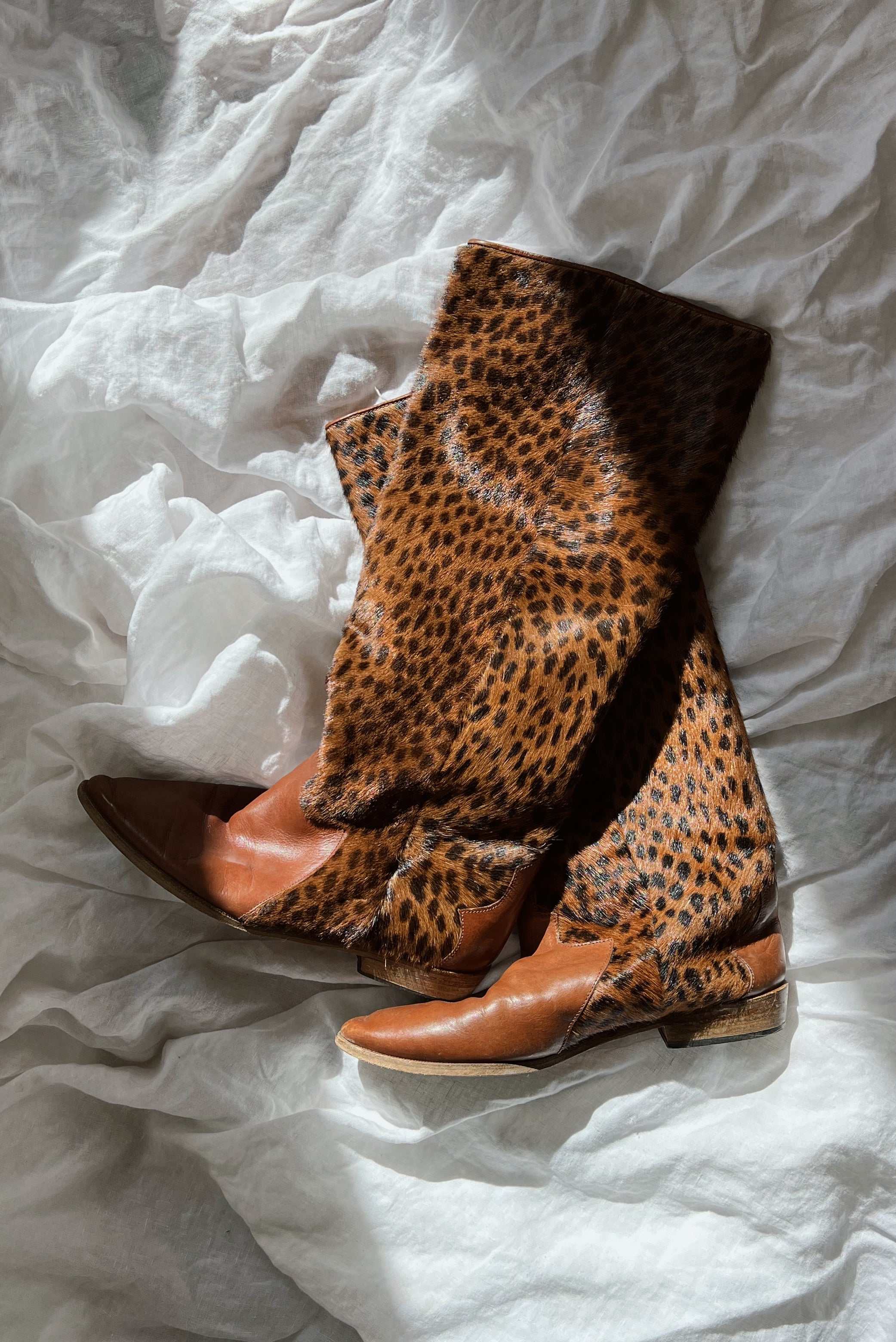 Vintage 70's Italian Leopard Boots