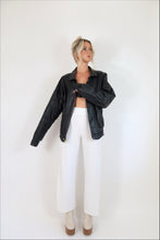 Load image into Gallery viewer, Oversized Leather Bomber Jacket