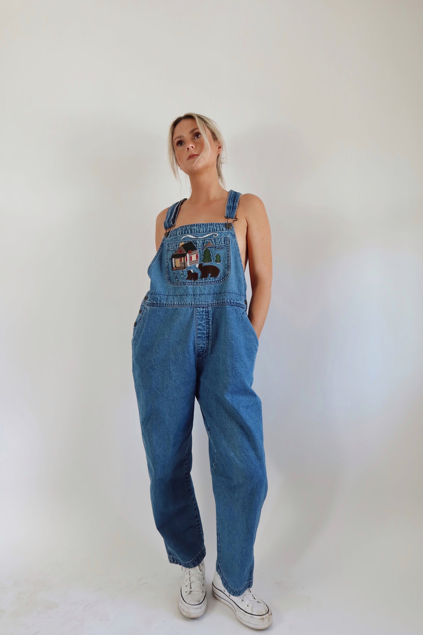 Embroidered 90's Overalls