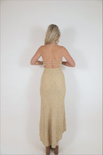 Load image into Gallery viewer, Vintage Open Back Metallic Maxi