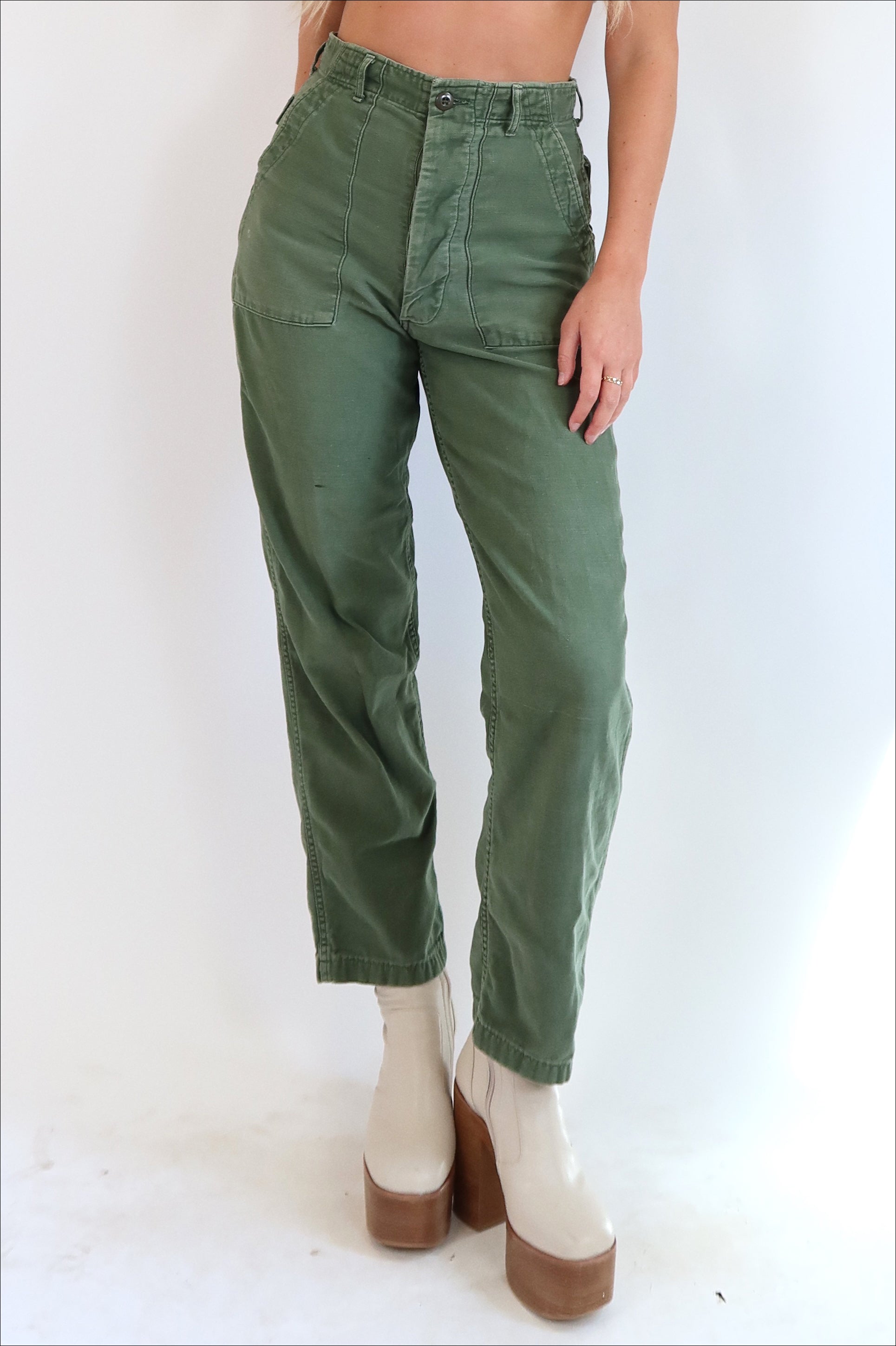 Vintage Olive Green Army Pants