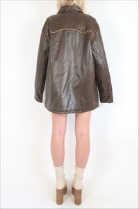Vintage 70’s Faux Leather Unisex Shacket