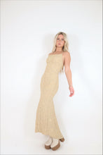 Load image into Gallery viewer, Vintage Open Back Metallic Maxi