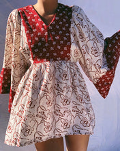 Load image into Gallery viewer, Reworked 70’s Kaftan Mini Dress (S)