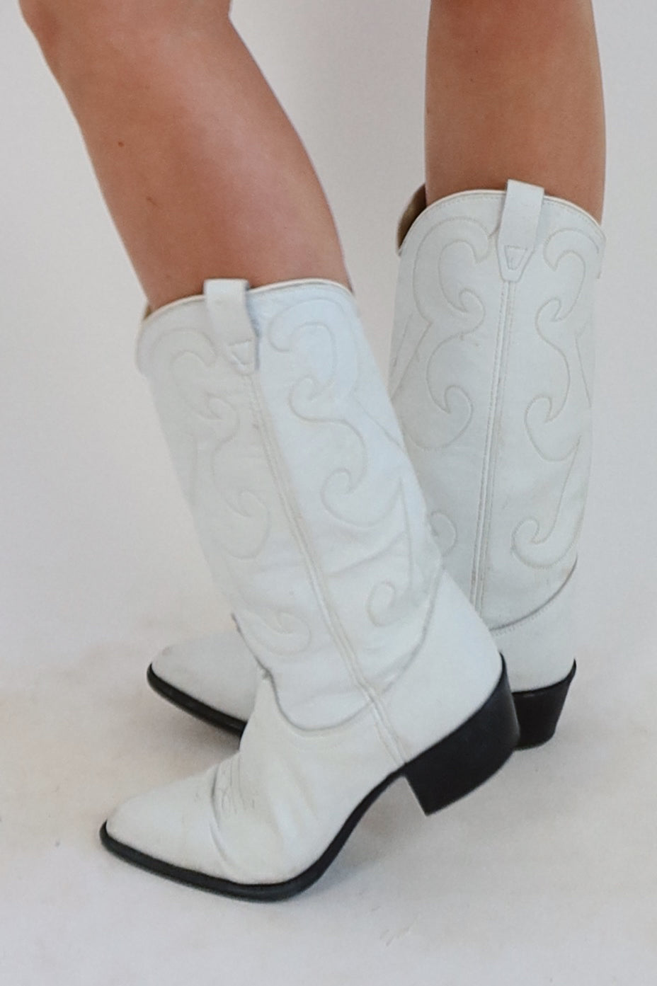 Vintage White Cowboy Boots